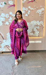 Pure cotton Angrakha pattern Zari embroidered full suit set