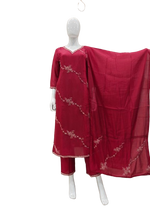 Pure muslin hand work full suit set