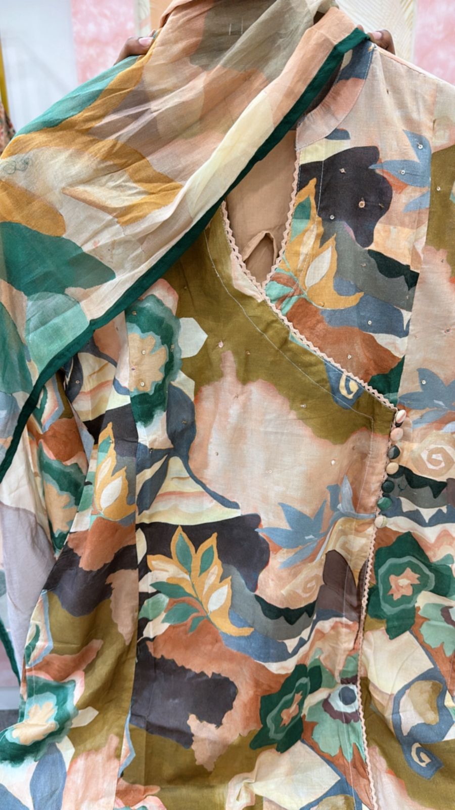 Wow Angrakha digital printed suit set