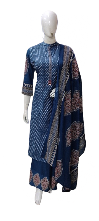 Hot selling pure cotton smart blue suit set