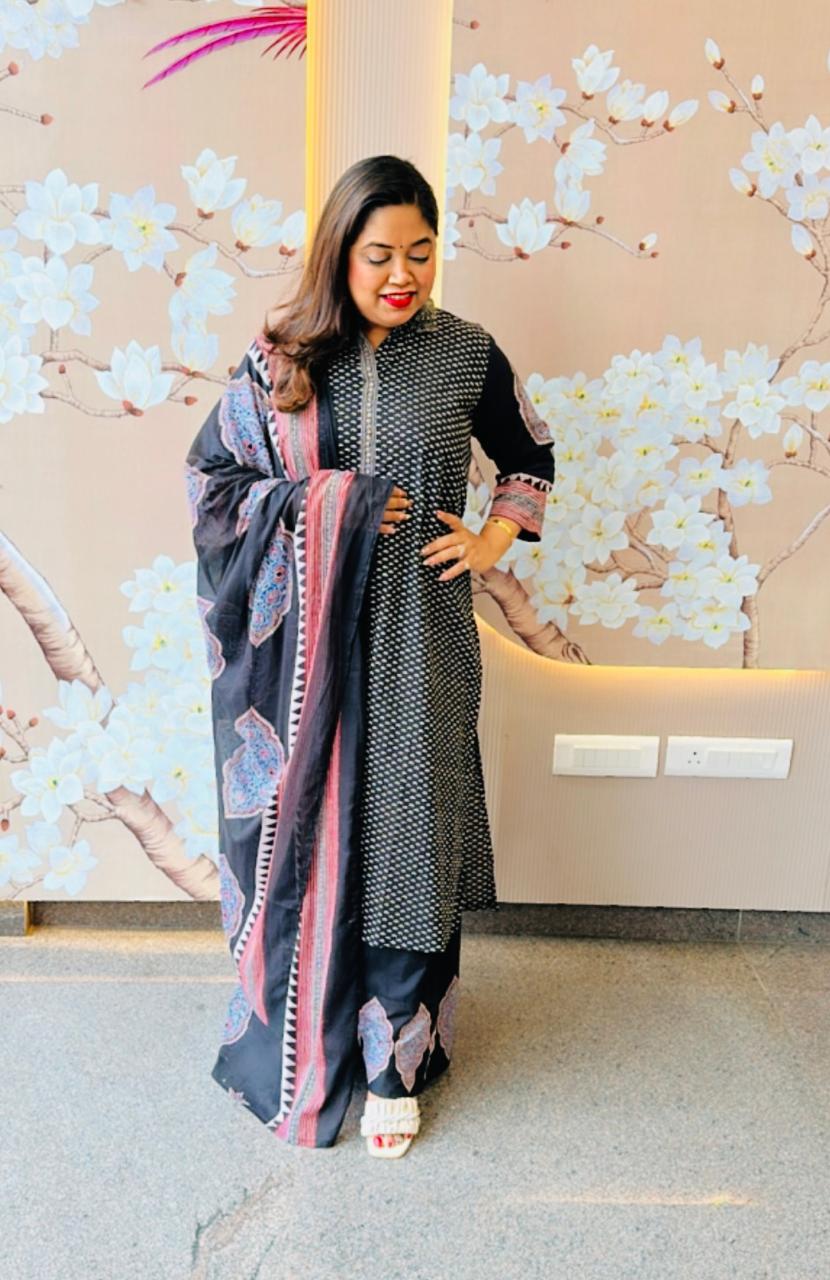 Hot selling pure cotton smart black suit set