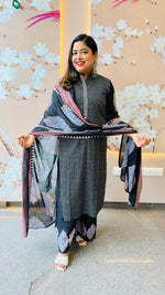 Hot selling pure cotton smart black suit set