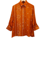 Pure crepe orangebandhani shirt