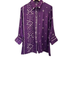 Pure crepe purple bandhani shirt
