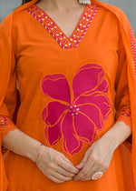 Wow appliqué work premium cotton suit set