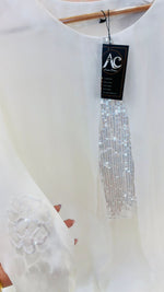 Designer hand work pure chinon co ord set