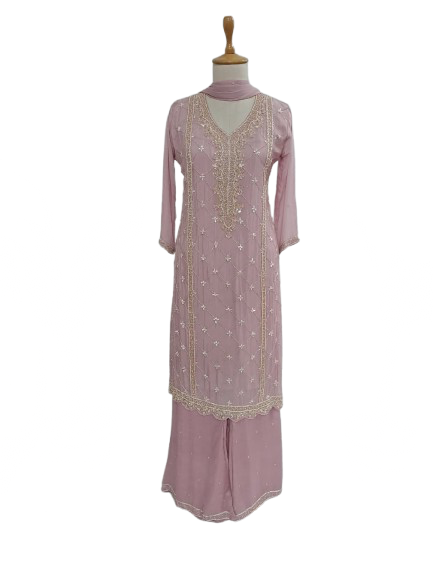 Heavy handwork georgette party wear suit set