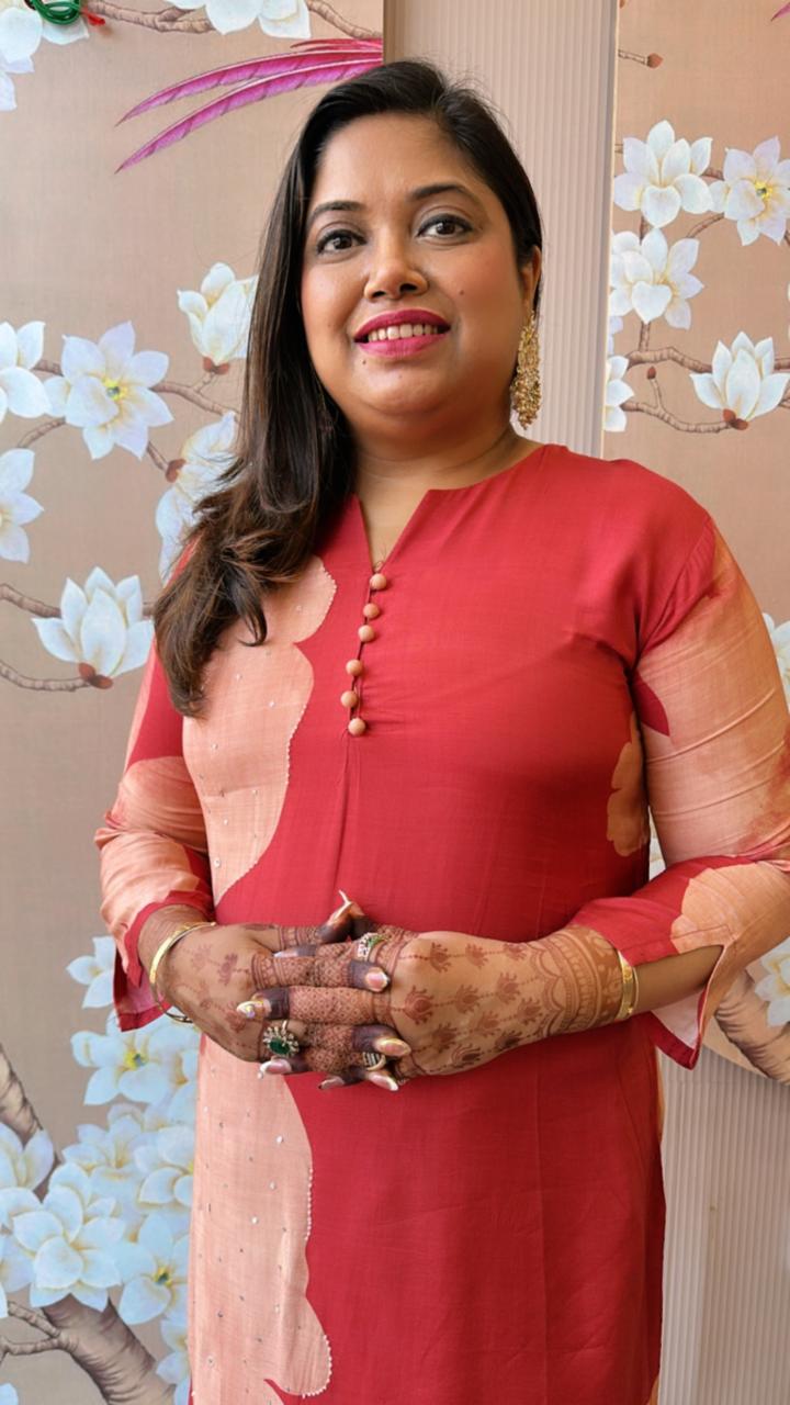 Pure Mul silk digital printed kurta pant in red