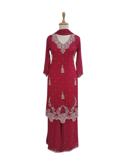 Premium chinon with heavy handwork suit set