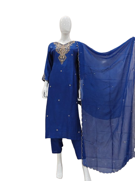 Pure dola will hand work suit set in blue