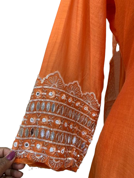 Pure chinon with heavy handwork full suit set