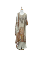 Premium muslin royal ivory suit set