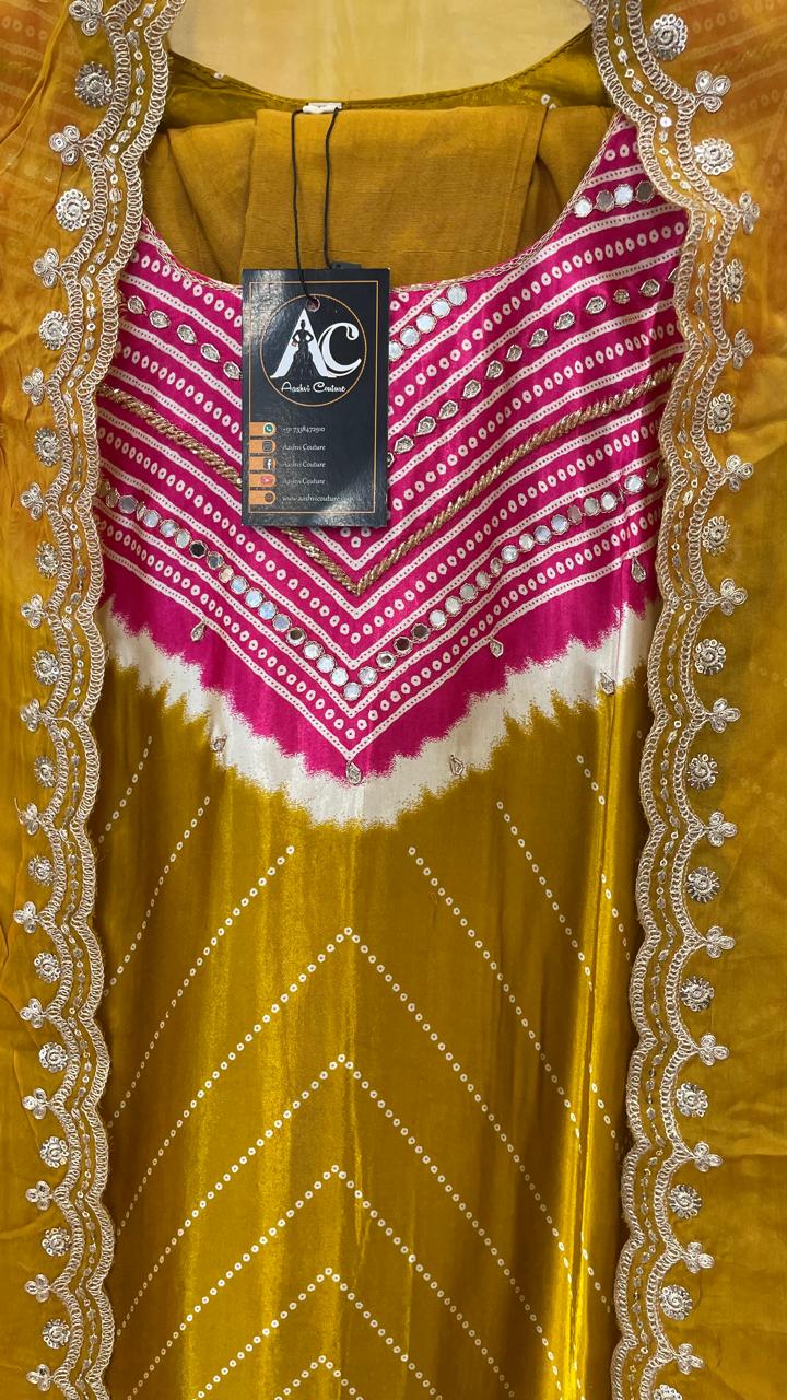 Wow gaji silk full suit set