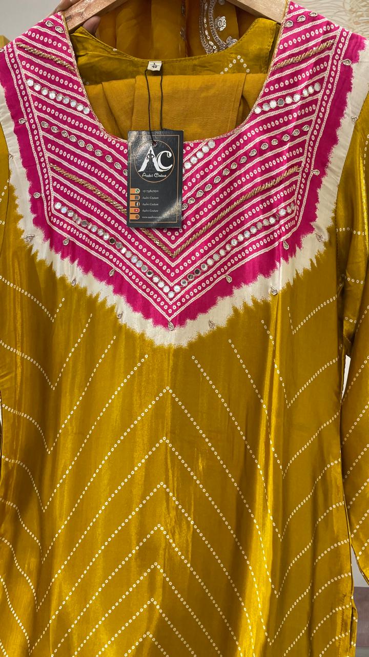 Wow gaji silk full suit set