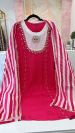 Pure crepe designer suit set in pink