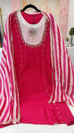 Pure crepe designer suit set in pink