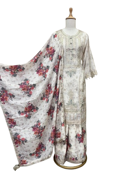 Pretty tissue ivory suit set