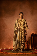 Smart cotton suit set in brown