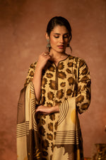 Smart cotton suit set in brown