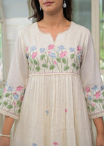 Premium silly cotton embroidered kurta pant with lining