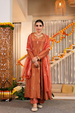 Wow wow peach colour tissue suit set