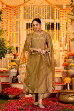 Gorgeous gold colour tissue suit set