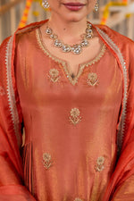 Wow wow peach colour tissue suit set