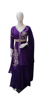 Pure chinon handwork party wear gown