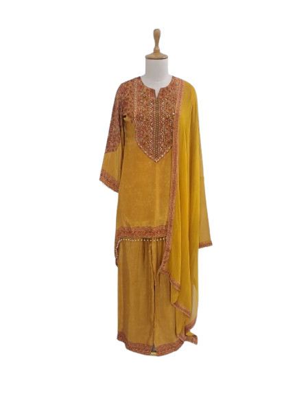 Restocked !!! Pure crepe with lining fully embellished suit set !! DIspatch Next Week