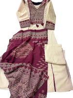 Pretty cotton ajrakh full suit set in ivory