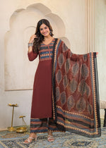 Beautiful cotton wine full suit