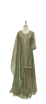 Wow shimmer tissue palazzo set in green (true to size )