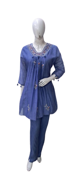 Premium Mul Chanderi gotta detailing Co ord