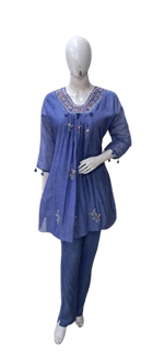 Premium Mul Chanderi gotta detailing Co ord