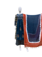 Pretty pretty cotton suit set paired with Kota Doria dupatta in blue