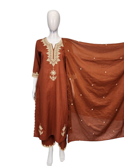 Pure cotton embroidered suit set