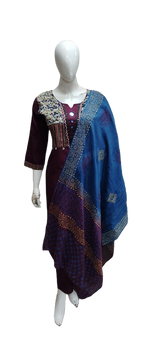 Gorgeous cotton suit in wine