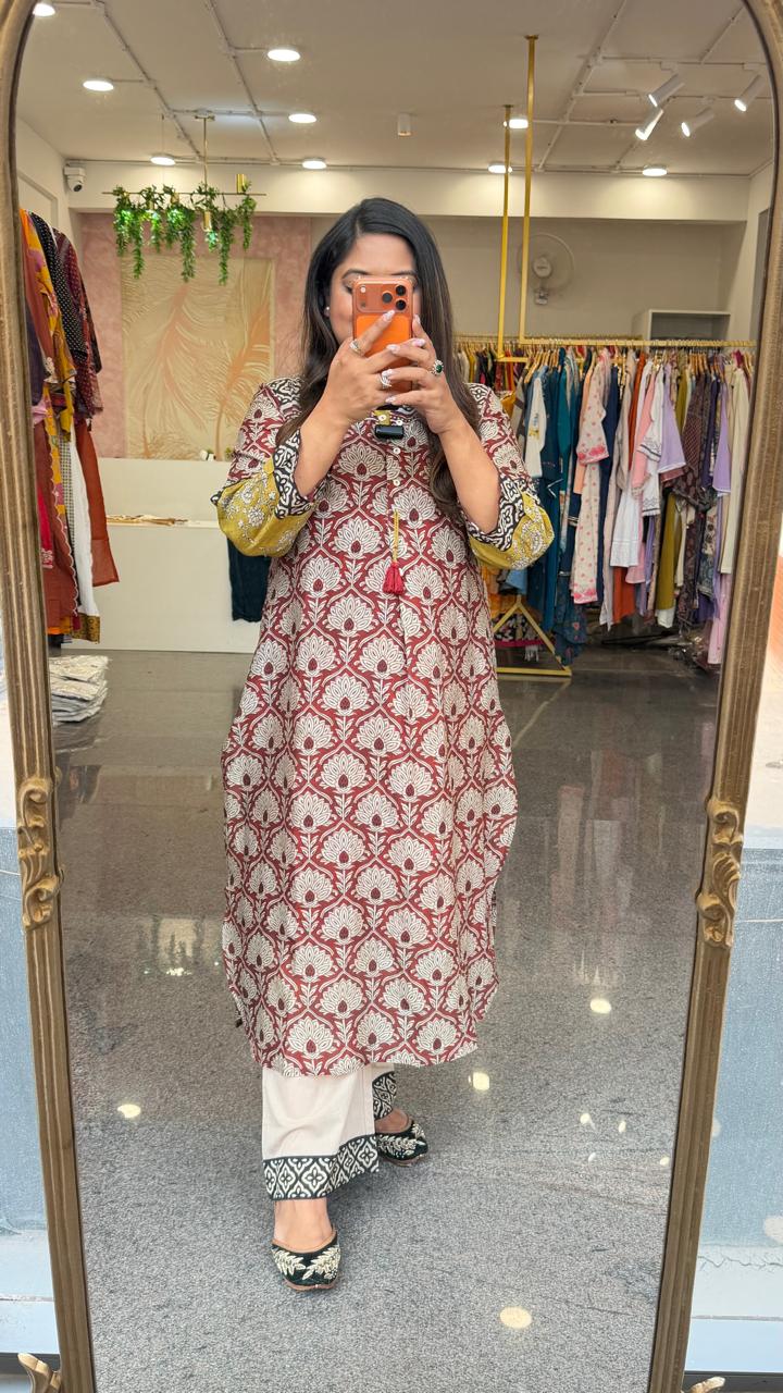 Premium Mul silk comes with inner co ord