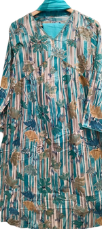 Pure cotton alia cut full suit in blue