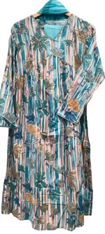 Pure cotton alia cut full suit in blue