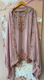 Pure chinon heavy handwork sharara full suit set in onion pink