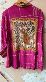 Pure crepe bandhani shirt in pink