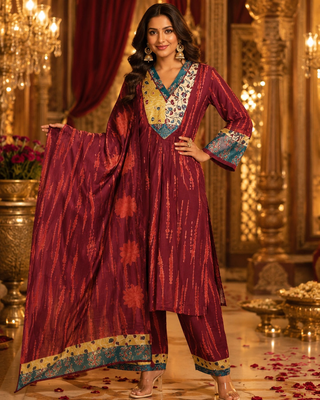 Super pretty applique cotton suit set