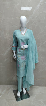 Pure cotton applique work and shifli suit set