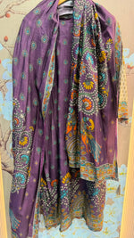 Pretty Russian silk Kalamkari full suit set
