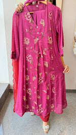 Restocked !! Fully embroidered pure Mul cotton suit set in Pink !! Dispatch After One Week