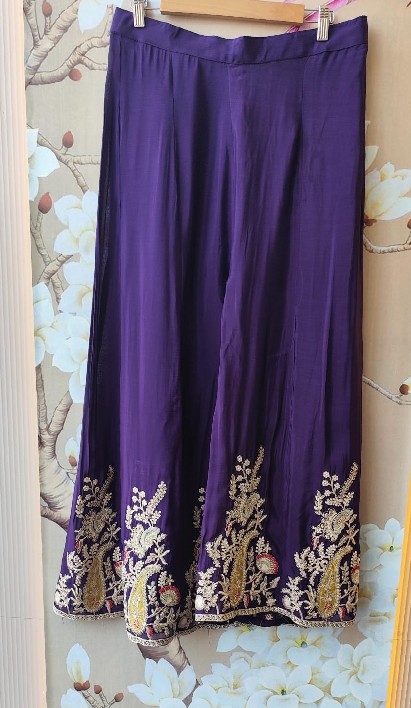 Premium chinon heavy handwork full plazzo suit with intricate detailing