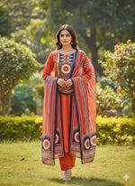 Pure cotton suit set in orange