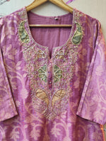 Premium Banarasi suit set in pink with zari detailing