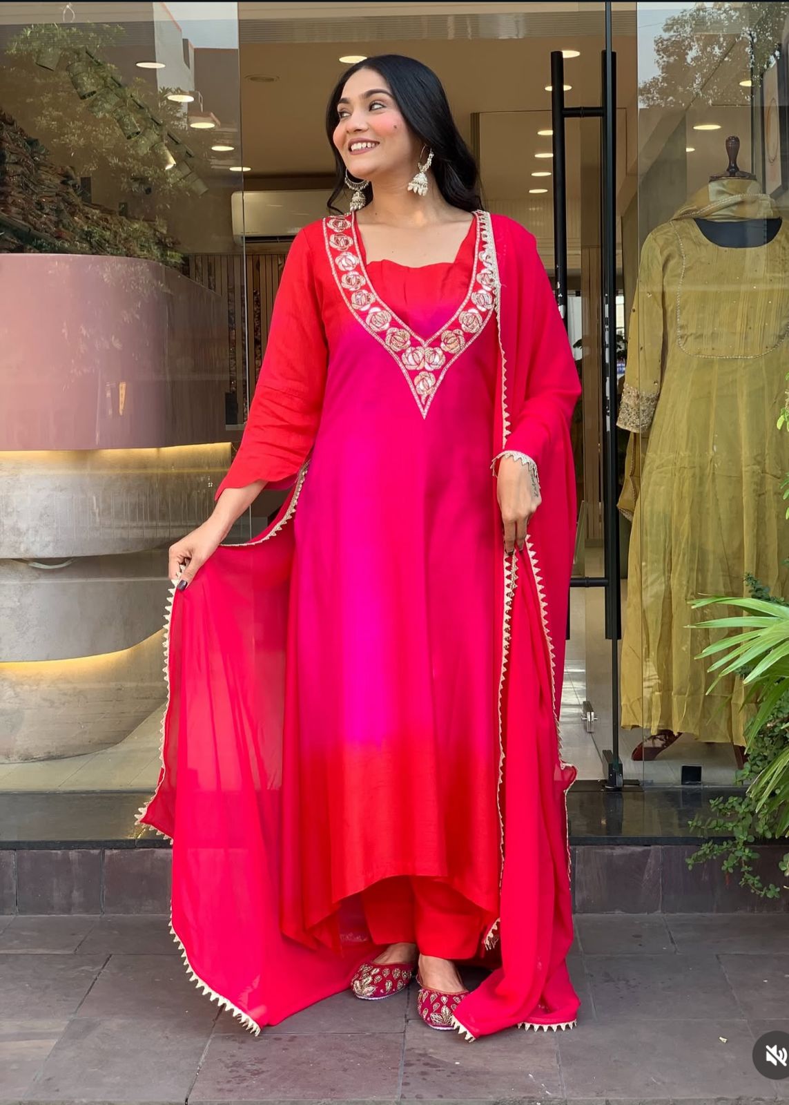 Premium dola silk in ombré effect suit set